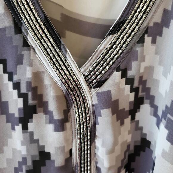 LANE Bryant Black and White Chevron striped Dolman sleeve tunic size 18/20 2X - Picture 3 of 6